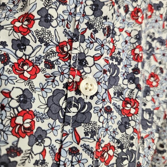 Tommy Hilfiger Women's Size Large Floral Dress Long Sleeve Button Down Shirt - Picture 2 of 11